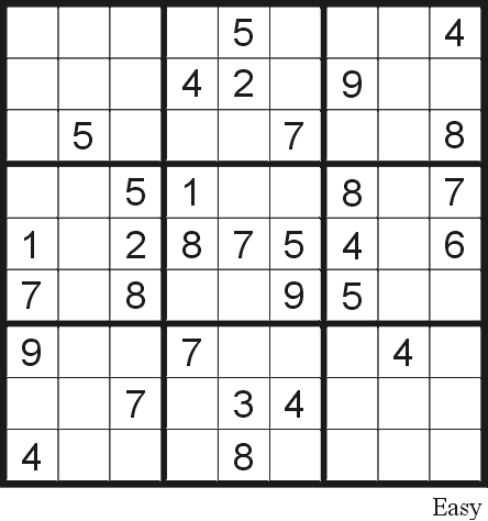 easy and medium sudoku puzzles